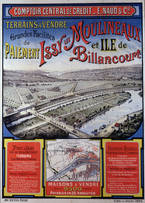 Poster for a real estate agency in Issy les Moulineaux (lithography)