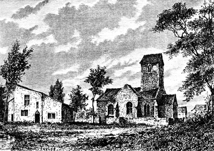The birthplace of Joan of Arc, a stone's throw from the church of Domremy in 1819 (engraving)