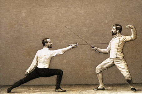 Fencing Figure: the Quarter Parade. 1900