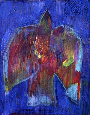 Rising Bird, 1988 (oil pastel on paper)