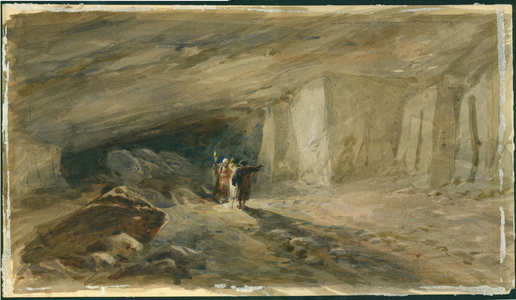 The Quarry Caverns, Jerusalem, 1869 (w/c & pencil on paper)
