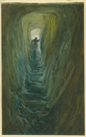 Well of the Steps, Jerusalem, 1871 (watercolour & pencil on paper)