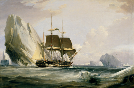 The Barque 'Auriga' in Antarctic Waters, 1838 (oil on canvas)