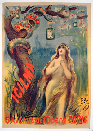 Poster advertising 'Icilma, 5, avenue de l'Opera, Paris', 1895 (colour litho)
