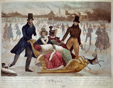 Winter (coloured engraving)