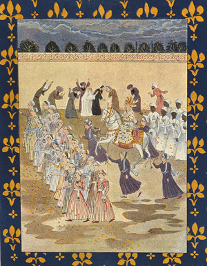 The Cortege of Aladdin, illustration for 'Aladdin', from 'The Arabian Nights', 1895 (colour engraving)
