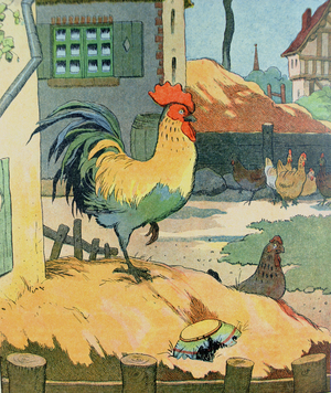 The Cock, illustration from 'Le Buffon de Benjamin Rabier', adapted from 'Histoire Naturelle' of Georges de Buffon (1707-88) (colour engraving)