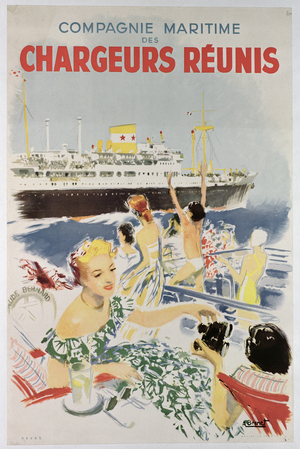 Poster advertising the 'Chargeurs Reunis' ferry company, c.1952 (colour litho)