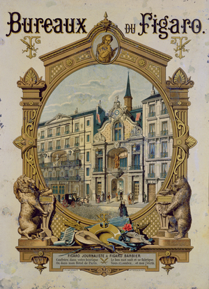 Poster advertising the Parisian newspaper 'Le Figaro', c.1880 (colour litho)