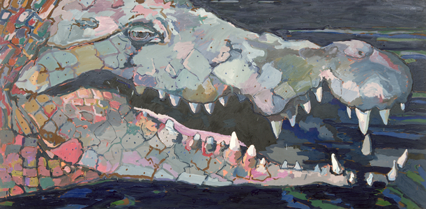 Further Down the River - The Crocodile, 1982 (oil on canvas)