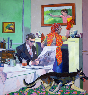 News Travels Slowly for the Conformist, 1982 (oil on canvas)