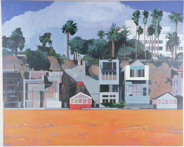 Houses Under the Cliff, Santa Monica, USA, 2002 (oil on linen)