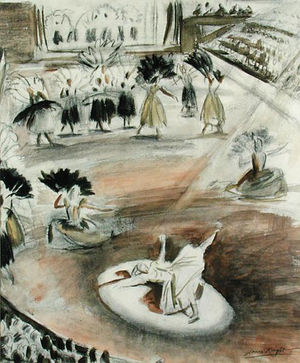 In the Spotlight (w/c & charcoal on paper)