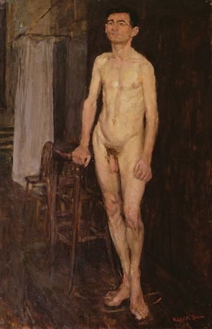 Life Study, South Kensington, 1932 (oil on panel)