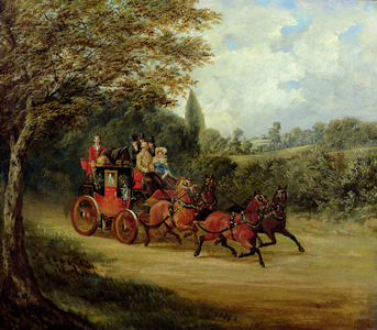 The Royal Mail Coach with Passengers (oil on canvas) (see also 166280)