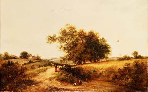 Children Playing by a Pond