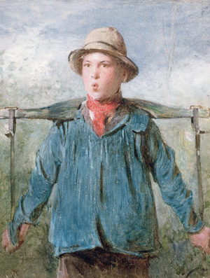 The Whistling Farm-Hand, 19th century (w/c and bodycolour)