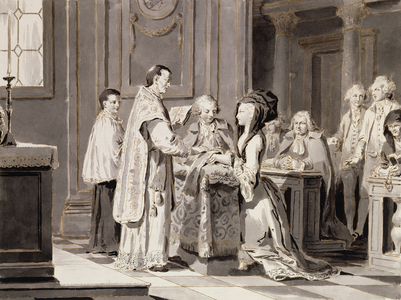 The Seven Sacraments: Marriage, 1779 (pen, brown ink & grey wash on paper) (see also 188039-041, 188043-045)