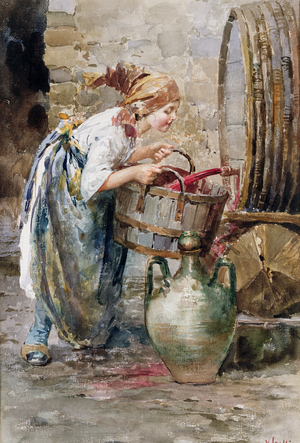 In the Wine Cellar (w/c on paper)