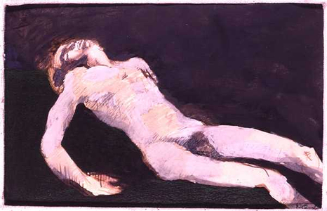 Reclining Figure, 1943 (gouache, crayon and ink on paper)