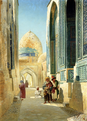 Figures in a Street Before a Mosque, 1895 (oil on canvas)