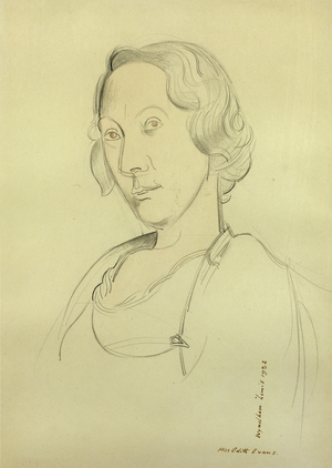 Miss Edith Evans (1888-1976), 1932 (pencil and watercolour)