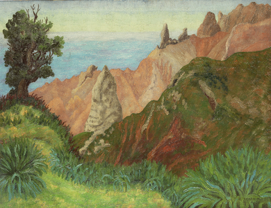 Landscape, St Helena, Lot and Lot's Wife, 1965 (oil on canvas)