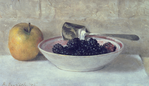 Blackberries and Apple, 1976 (oil on board) (pair of 119392)
