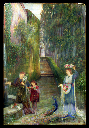 Afternoon in the Colonna Garden, Rome (w/c on paper)