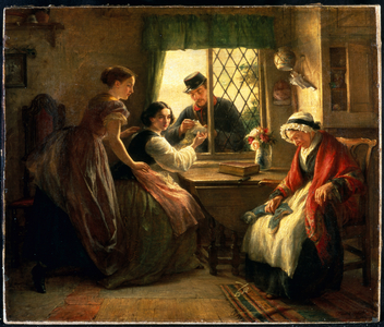 The Secret Letter, 1867 (oil on canvas)