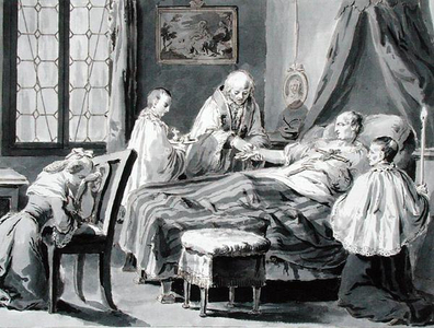 The Seven Sacraments: Extreme Unction, 1779 (pen, brown ink & grey wash on paper) (see also 188039-044)