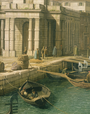 Entrance to the Grand Canal: Looking West, c.1738-42 (oil on canvas) (detail) (see 160386&7)