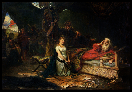 Cordelia and King Lear (oil on canvas)