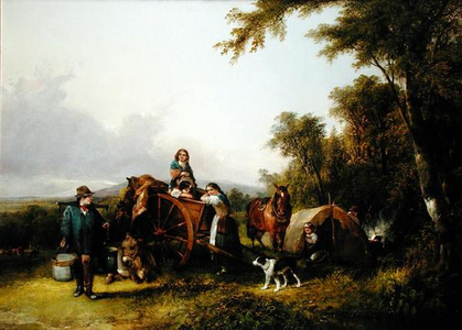The Gypsy Encampment (oil on canvas)