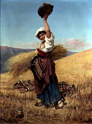 Italian Beauty with a Tambourine, 1876 (oil on canvas)