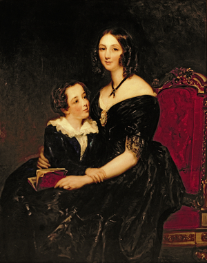 Portrait of Eliza Boardman and her son, Robert, 1848 (oil on canvas)