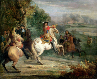 Louis XIV (1638-1715) Overseeing the Siege of a City (oil on canvas)