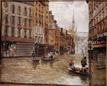 The Great Flood, Paris, 1910 (oil on panel)