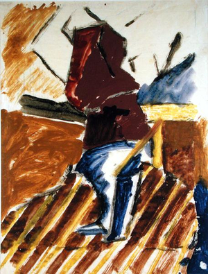 Bargee, 1921 (w/c and thinned oil on paper)