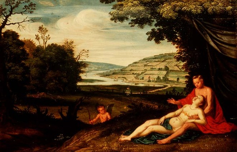 Venus and Adonis, (oil on panel)