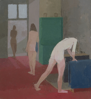 The Blue Towel, 1982-3 (oil on canvas laid over board)