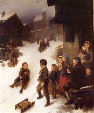 The Sledge Ride, 1876 (panel)