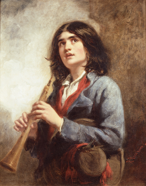 The Roman Piper (oil on canvas)