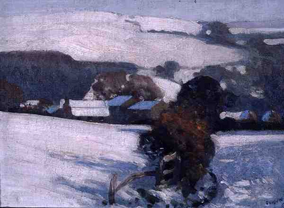 Snow Near Howgate (oil on board)
