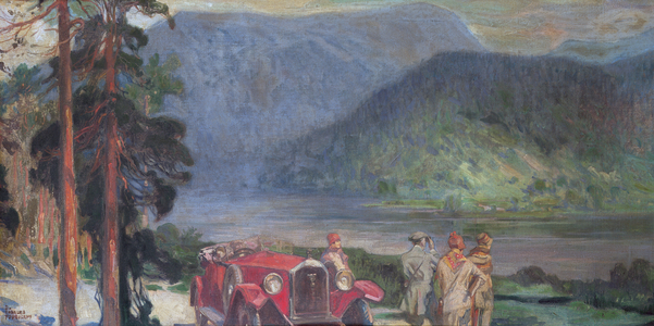 A Motoring Excursion, Ullswater (oil on canvas)