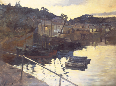 Newlyn Harbour, Evening (oil on canvas)