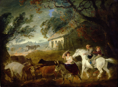 Rounding up before the Storm, 1805 (oil on panel)