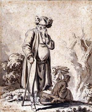 T31460 A Russian Peasant (pen & ink, wash, graphite)
