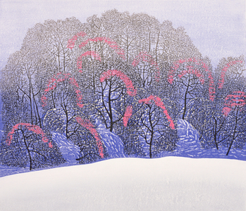 Snow White Mountain (Xuebai shanqiu) 1998 (colour woodcut)