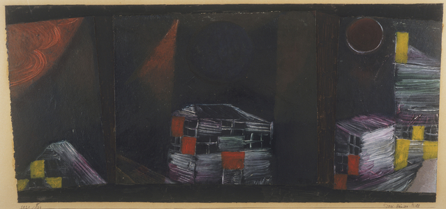 Three Houses Picture, 1921 (oil, gouache & varnish on three pieces of paper)